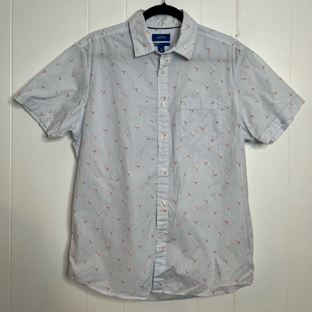 APT.9 men’s medium flamingo button up
